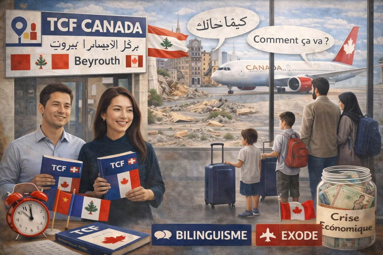 TCF Canada au Liban 2026 : Centres Beyrouth, Bilinguisme Arabe-Français Naturel, Exode Crise Économique